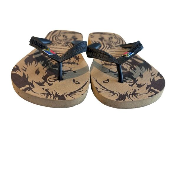 HAVAIANAS Brown & Tan Thong Style Flip Flop Sandals Size 37-38 - Picture 4 of 13